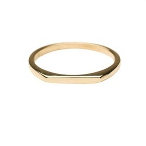 14k Gold Slim Signet Ring